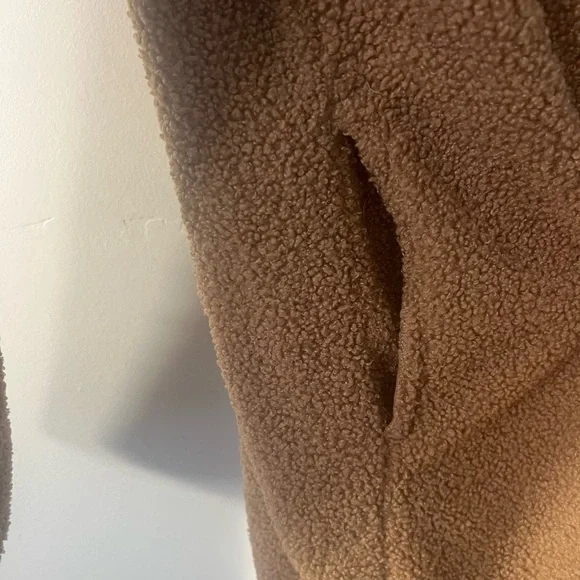 KATE & SAM Coat Large Faux Fur Super Soft Teddy Bear Brown - Picture 5 of 5